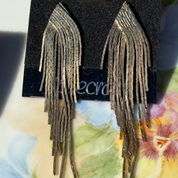 3 Pairs of 1980s Gold 3" Dangle Earrings Never Worn - Picture 14 of 15